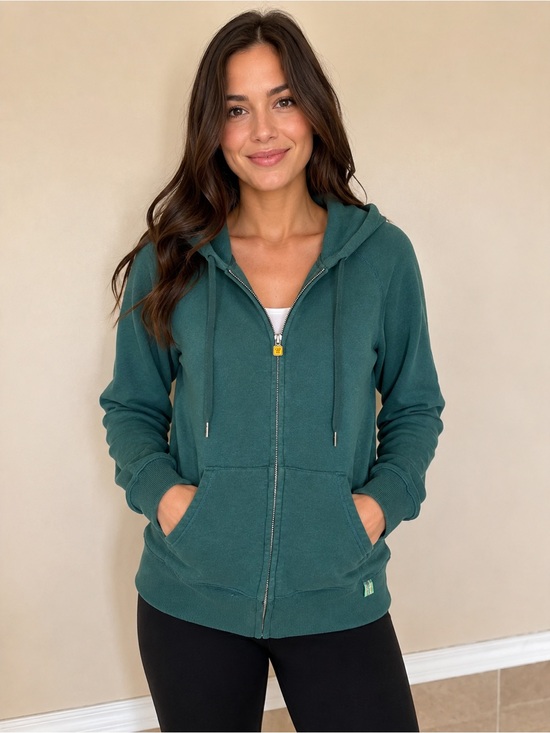 TNA Tops - TNA Aritzia Teal Zip-Up Hoodie Women's Large Cozy Fleece Full Zip